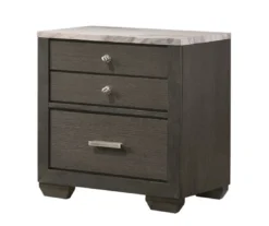 Southall Espresso & Faux Marble 3-Drawer Nightstand