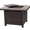 38" Ceramic Top & All-Weather Wicker Gas Fire Pit