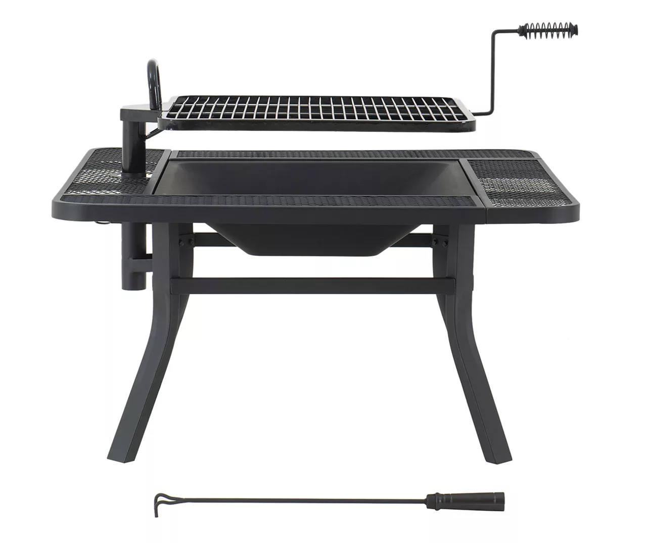 38" Darius Steel Wood Burning Fire Pit With Swing Grill 3 38" Darius Steel Wood Burning Fire Pit With Swing Grill