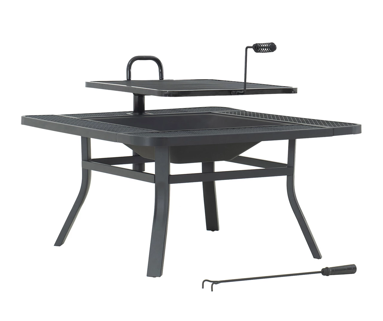 38" Darius Steel Wood Burning Fire Pit With Swing Grill 4 38" Darius Steel Wood Burning Fire Pit With Swing Grill - Image 2