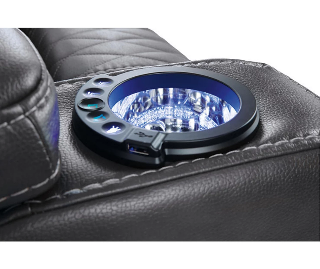 Composer Black Faux Leather Power Recliner 8 Composer Black Faux Leather Power Recliner - Image 6