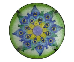 19" Peacock Feather Glass Garden Table -Household Items Sale 810612980 A0 3