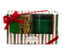 Fresh Balsam Glass Candle & Metal Sleeve Gift Set, 10 Oz.
