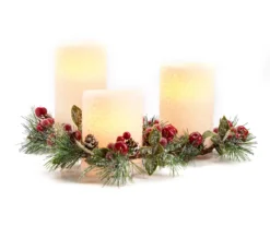 Pine & Berry 3-Piece LED Pillar Candle Set