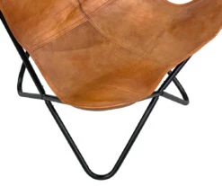 Tan Leather Butterfly Chair -Household Items Sale 810616677 A0 3