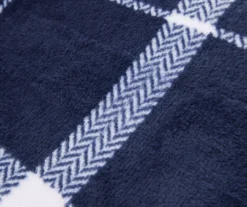 Navy & White Plaid Twin/Full Velvet Plush Blanket -Household Items Sale 810617521 810617523 A8 2 1