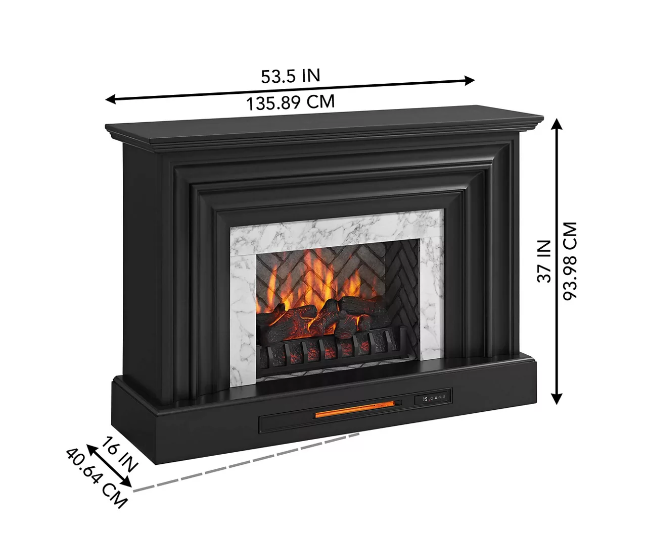 53.5" Black Petite Grand Electric Fireplace Console 14 53.5" Black Petite Grand Electric Fireplace Console - Image 12