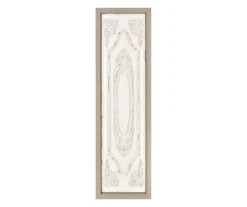 White Embossed Medallion Framed Decor