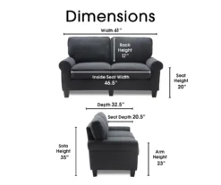 Copenhagen Charcoal Loveseat -Household Items Sale 810659173 A0 5