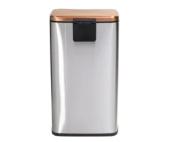 Silver & Rose Gold Stainless Steel 2-Piece Pedal Soft-Close Trash Can Set -Household Items Sale 810669709 A0 4