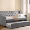 Real Living Gray Upholstered Daybed With Trundle -Household Items Sale combo390012